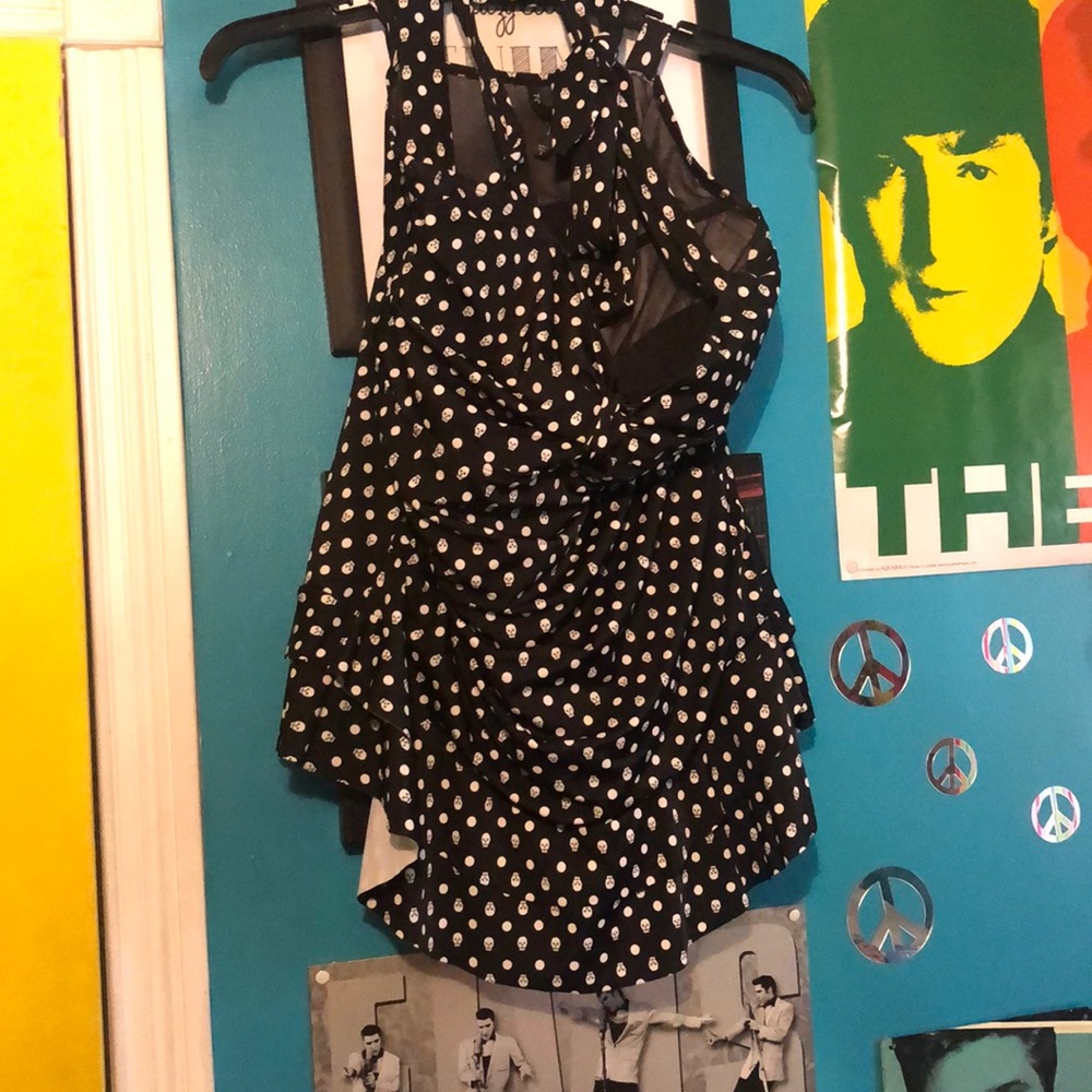 Torrid One Piece Skull Polka Dot Swim Suit